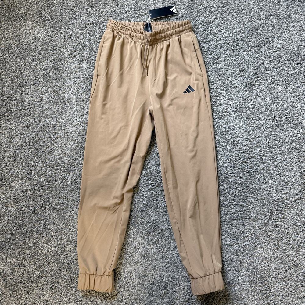 Adidas Woven Training Pants Khaki Tan Cardboard Brown Women Size S
